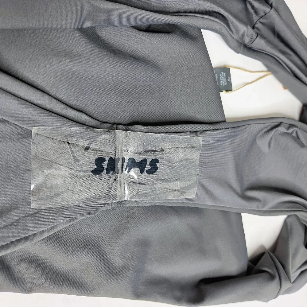 Skims Recycled Swim Mid Waist Bikini Bottoms Size XL NwT Gunmetal Gray